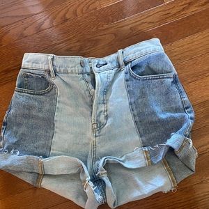 PACSUN high rise icon short, patch work, size 28